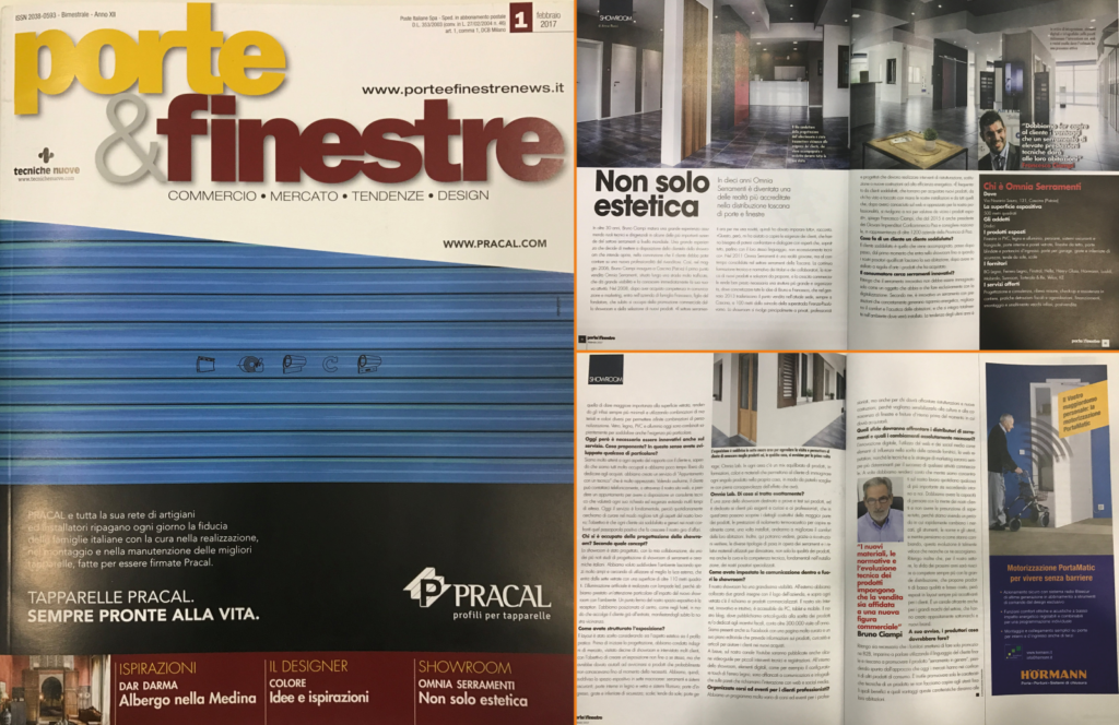 Si parla di Omnia sulla rivista specializzata Porte & Finestre NOVITÀ 