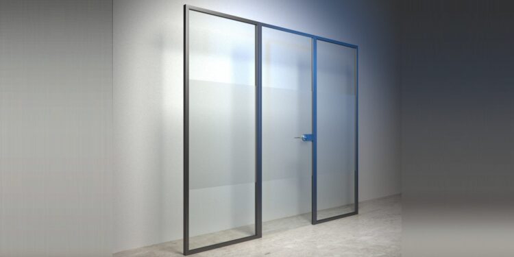 Pareti divisorie vetrate Finstral FIN-Office con porta